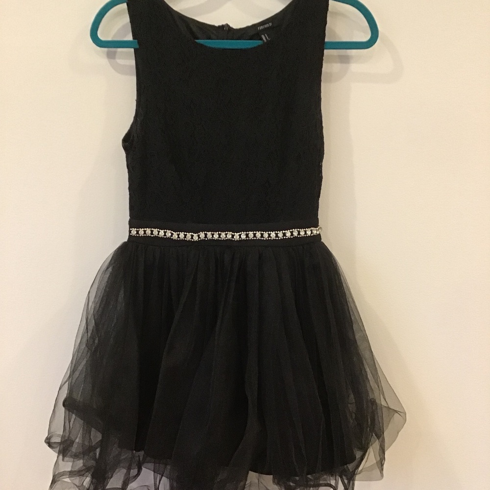 Black tulle dress